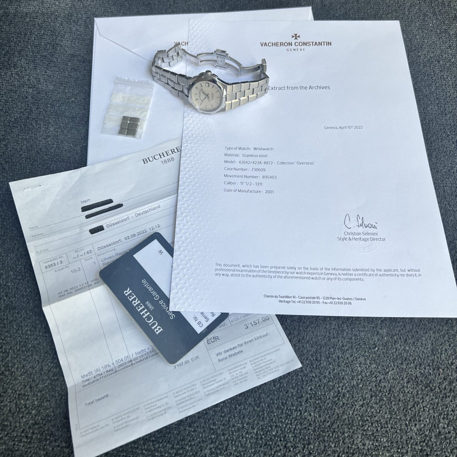 Vacheron Constantin Overseas 37mm New VC Service